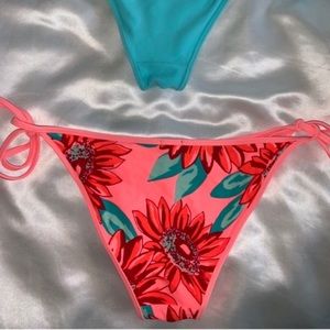 Pastel Orange Floral Aerie Bikini Bottom